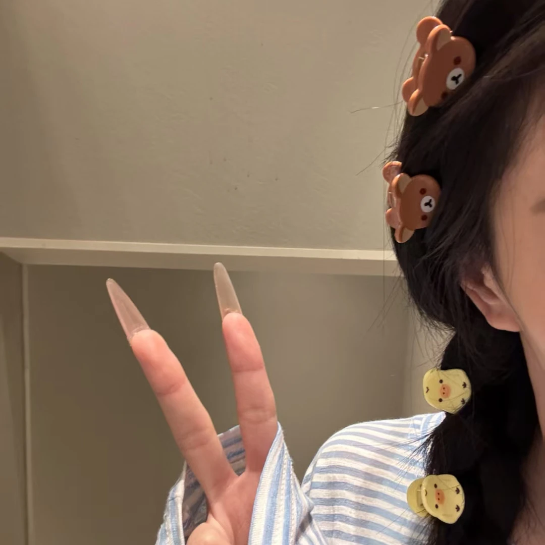 可爱古早轻松熊小抓夹高颜值卡通小熊亚克力立体迷你夹甜妹发饰