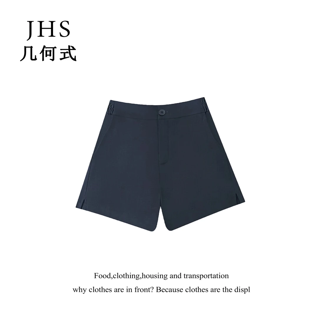 LC135-亚麻天丝阔腿裤中腰夏季直筒裤短裤百搭阔腿运动休闲风短裤