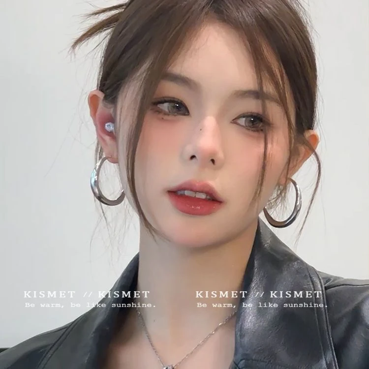 方圆脸经典简约大圈圈耳环复古通勤耳饰气质耳圈