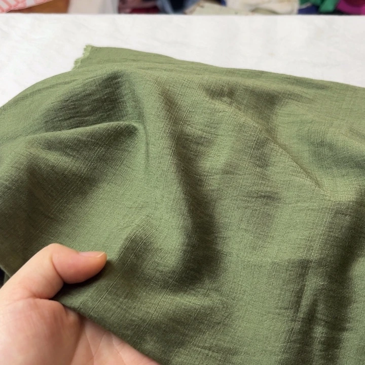 棉混纺军绿色麻棉2米