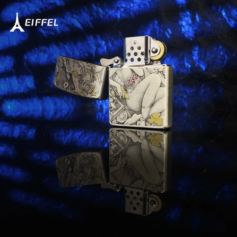 902电镀金瓶双艳煤油打火机（不赠送煤油）