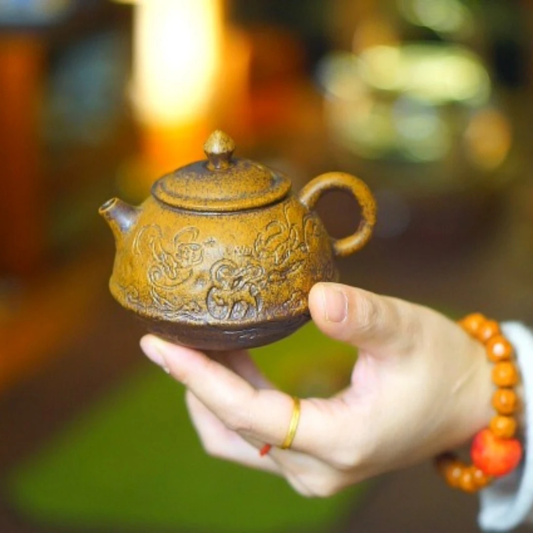 【饭饭专属】老岩泥酱釉茶壶飞天壶