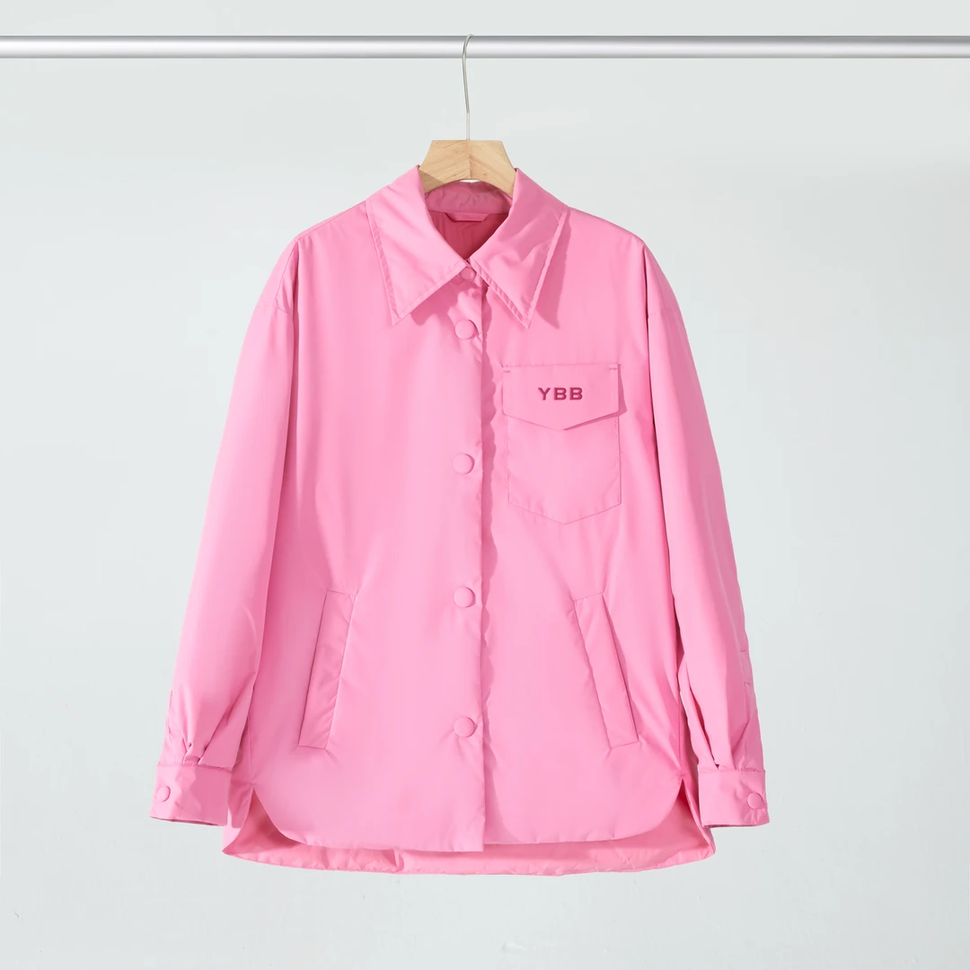 翻领短款休闲风羽绒服百搭立领春夏梭织秋季女款户外休闲春秋