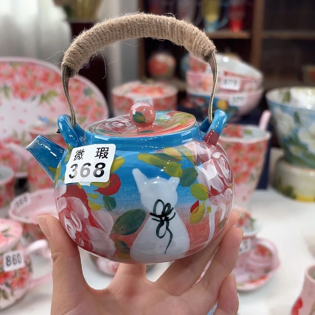 景德镇手绘高温釉下彩陶瓷茶具