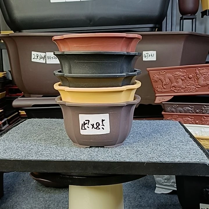 树脂15.7cm四叶草圆盆5只