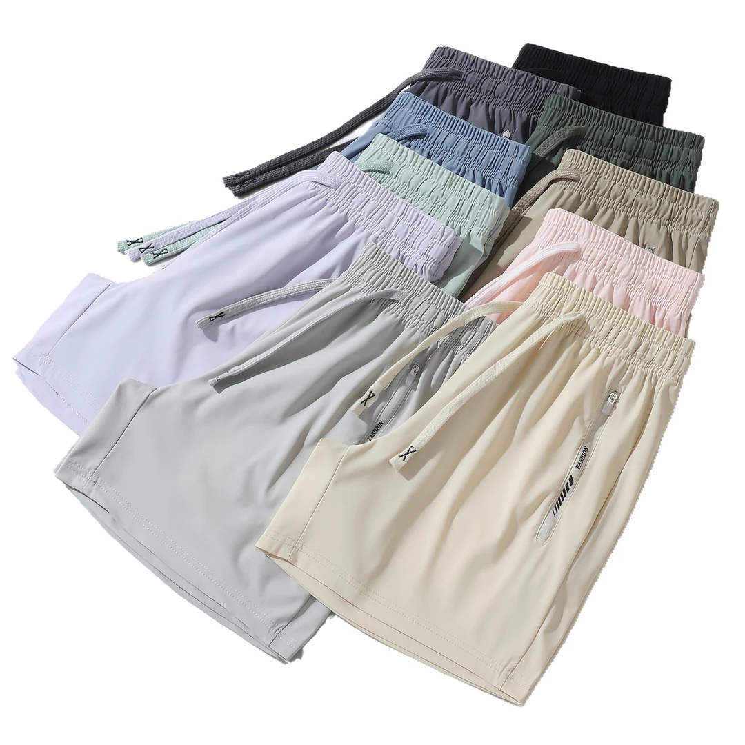 夏季新款冰丝短裤女三分裤速干透气轻薄冰感弹力宽松运动休闲裤女