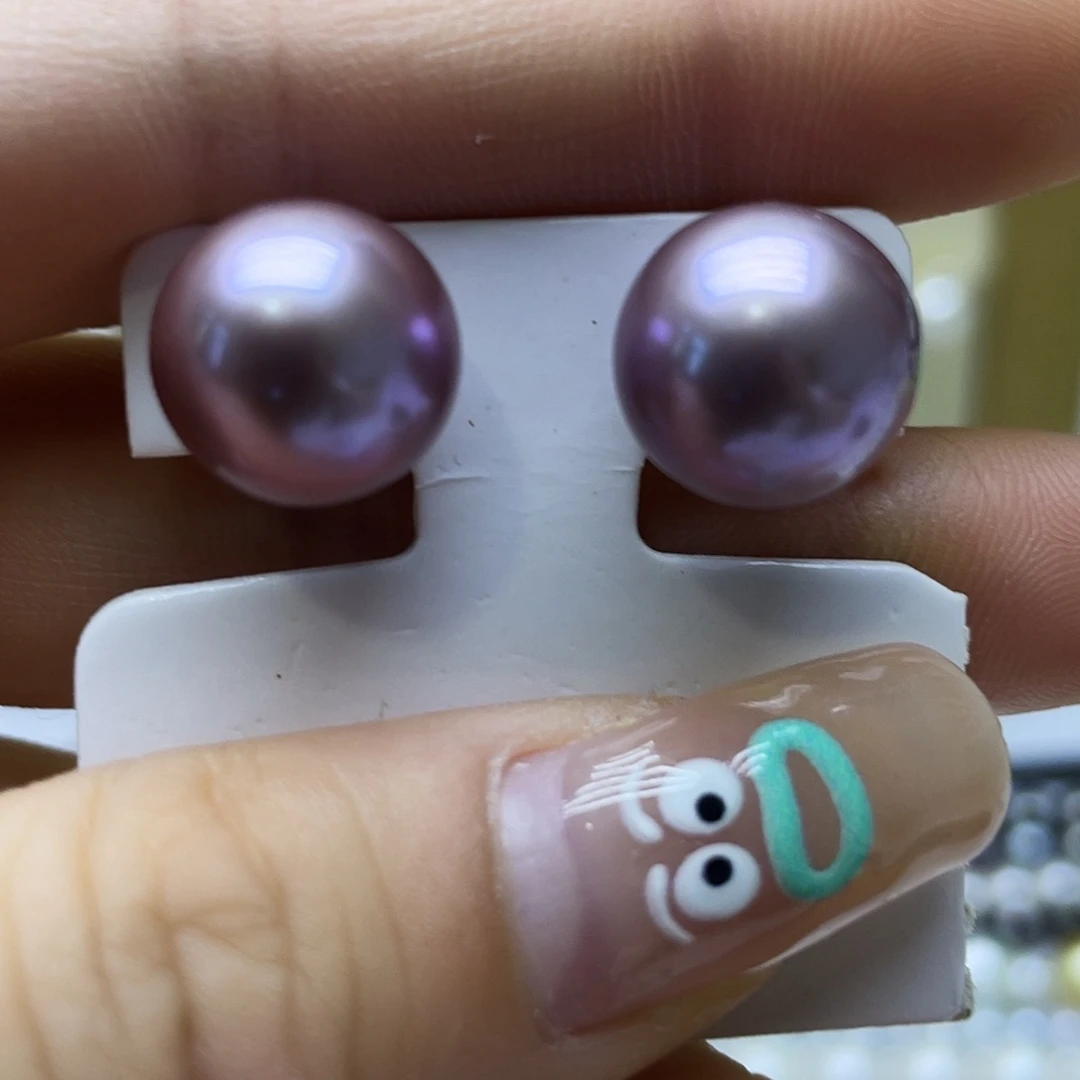 银S925镶嵌淡水珍珠耳饰