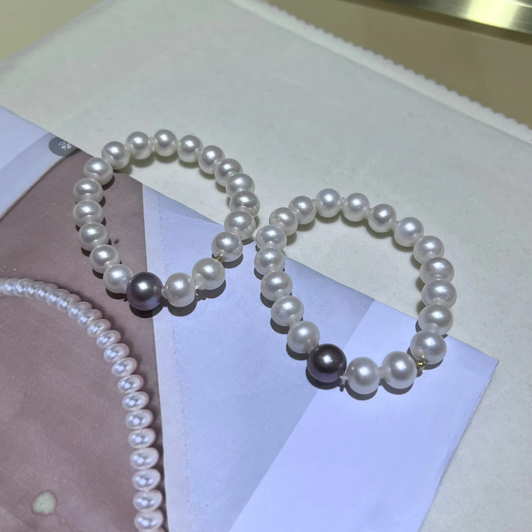 【小宝珠宝】5 T64697-珍珠DIY单圈手串-多样性发一件-9mm