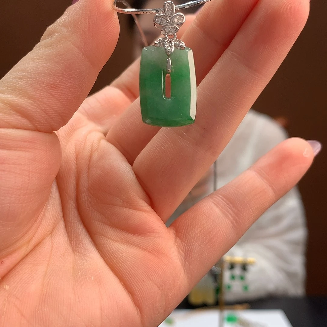 翡翠银S925镶嵌颈饰吊坠
