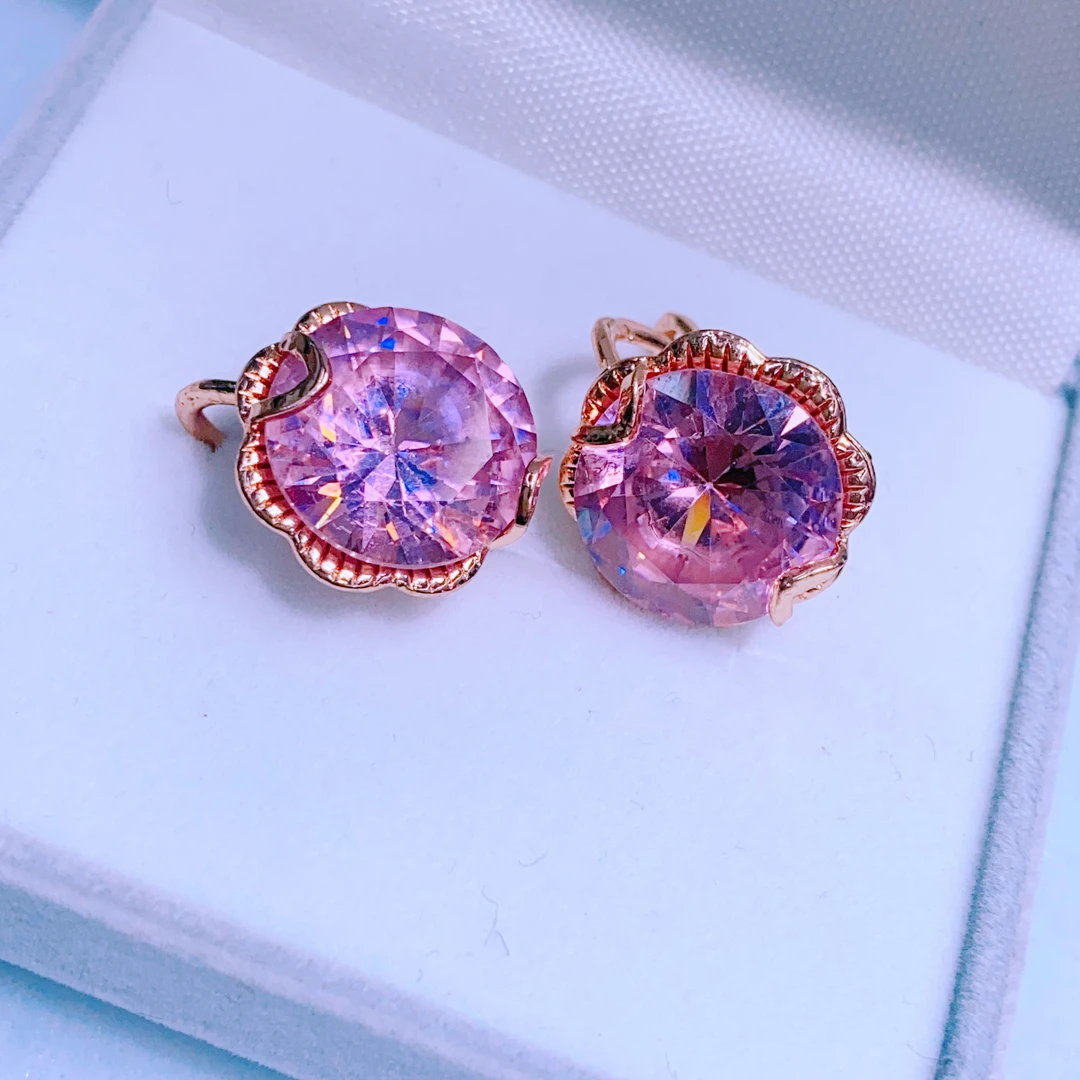 合金玻璃耳饰 粉色妈妈款耳环aybaldak ھالرەڭ