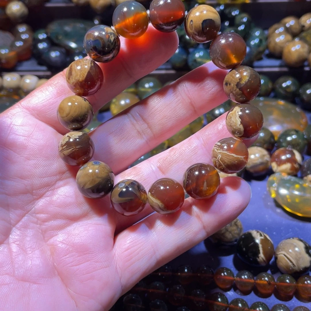 琥珀未镶嵌手链天然