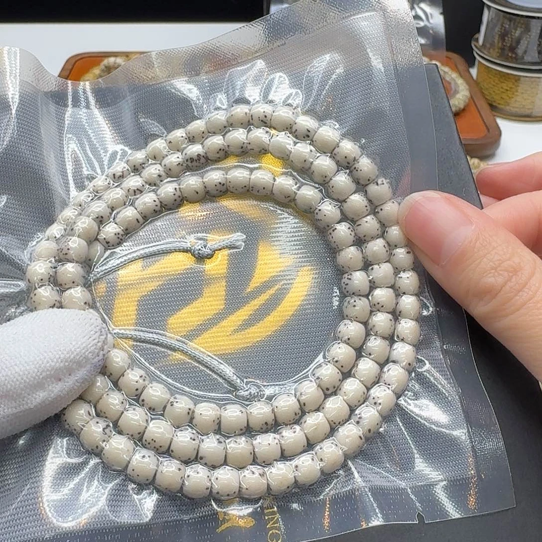 吊坠星月菩提126一物一图骨瓷白河豚6鼓珠108