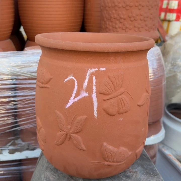 紫砂花盆口25高30宜兴紫砂