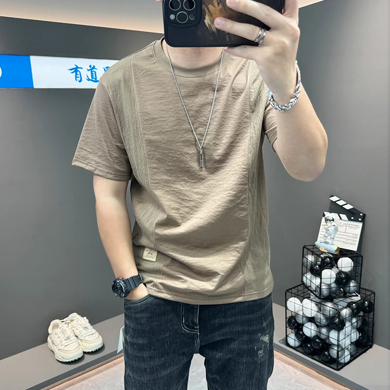 短袖男款爆款2025新款夏季棉麻t恤衫薄款半袖棉麻男装夏季薄款