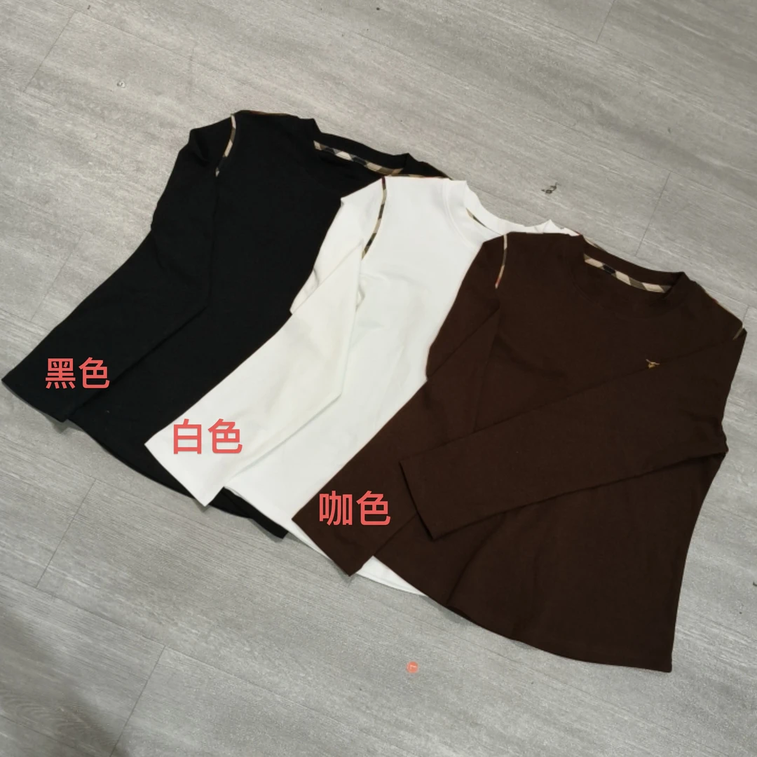 圆领秋季时尚骑马人刺绣长袖打底衫可外穿-果梓547