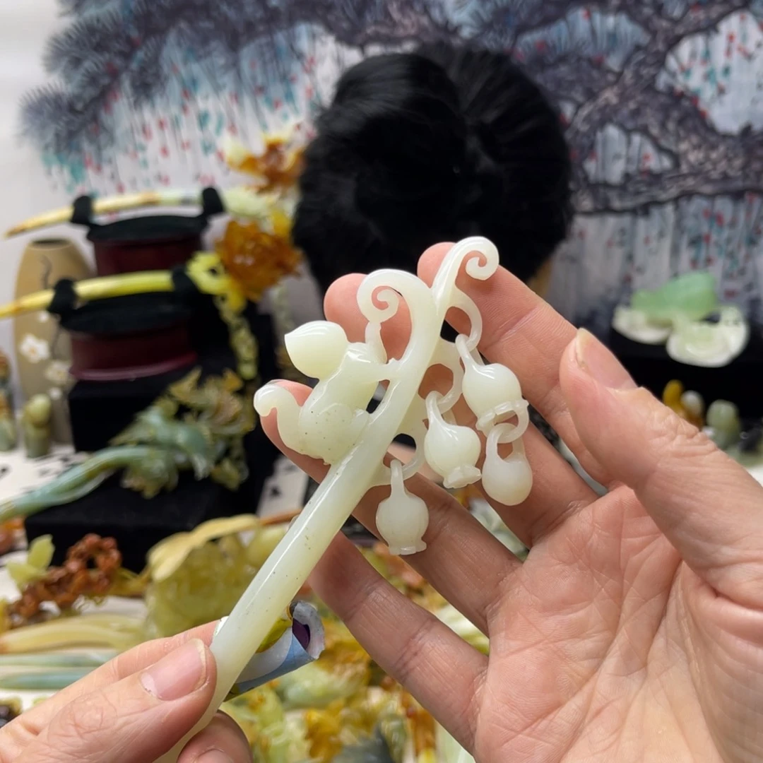 【闪购商品】蛇纹石玉发饰合金星*