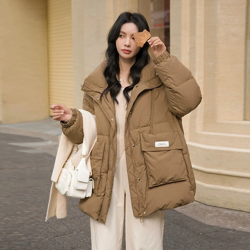 温暖相随！新国标90白鸭绒保暖防风百搭减龄休闲羽绒服A7531#26108