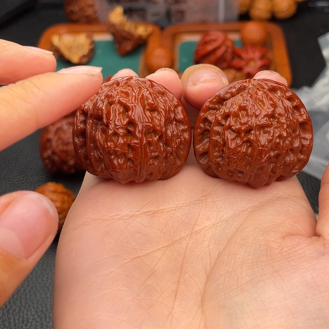 把件文玩核桃白狮子