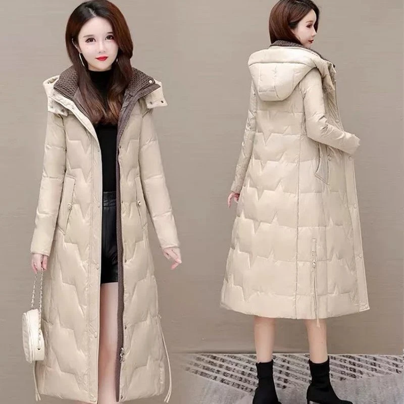 高档2025冬季新款女士羽绒服冬季中长款长款加厚修身显瘦时尚保暖