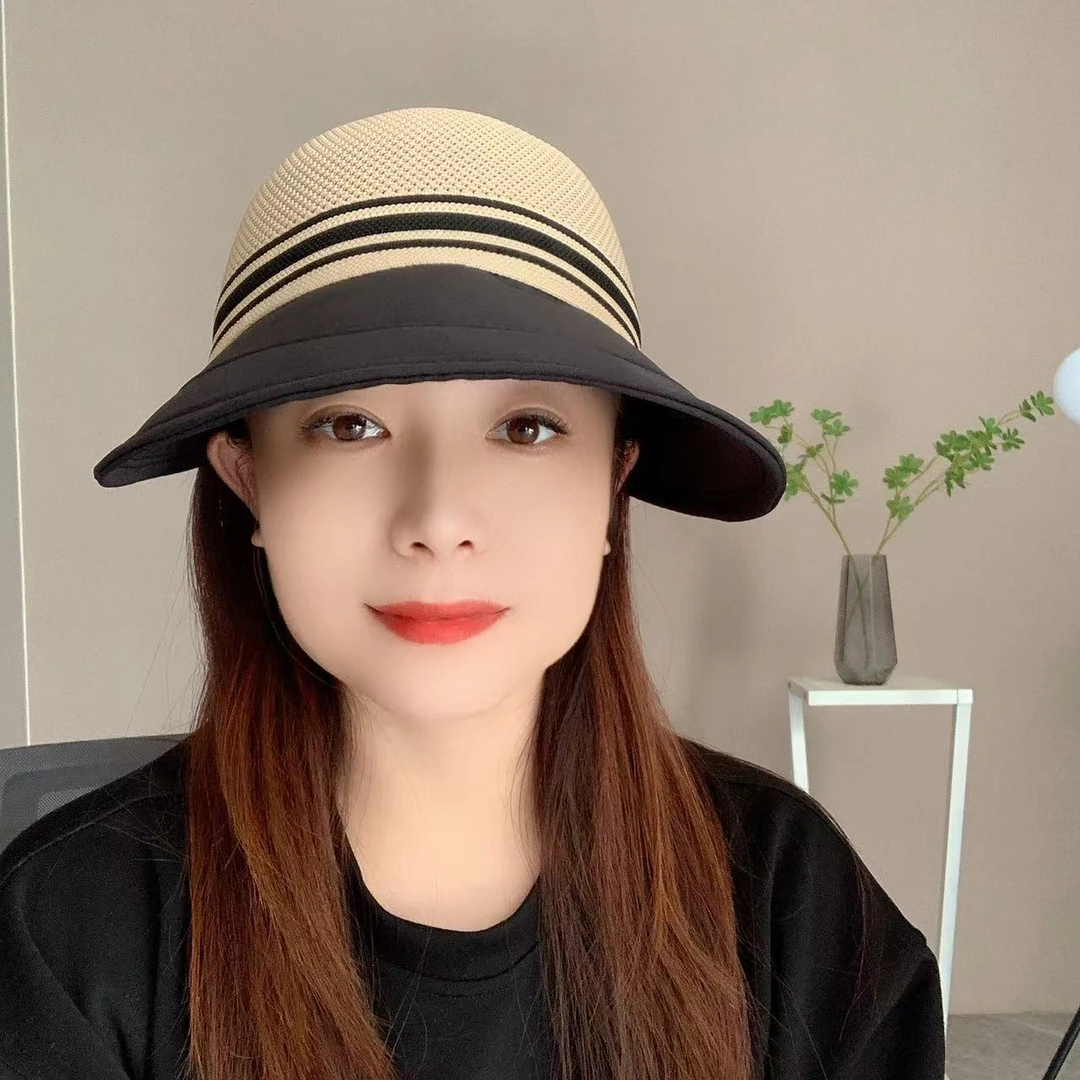 夏季大檐圆顶遮阳帽帽子时尚草帽盆帽ins编织女士太阳帽