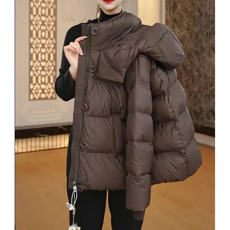 2024冬季新款时尚气质高级感洋气立领加厚保暖羽绒服