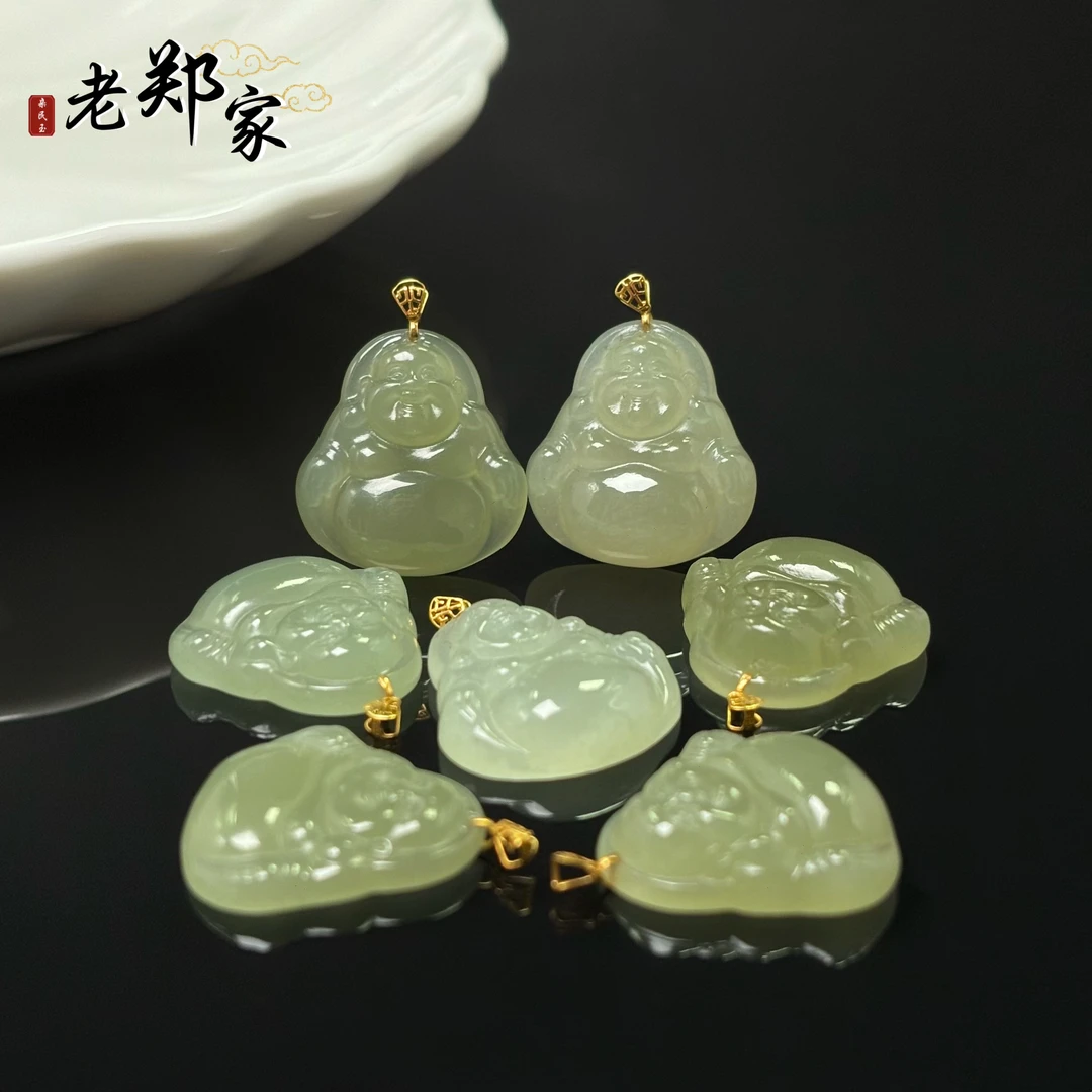 【老郑家】18K金和田玉佛公挂件（多样性发1件 不带链)1870