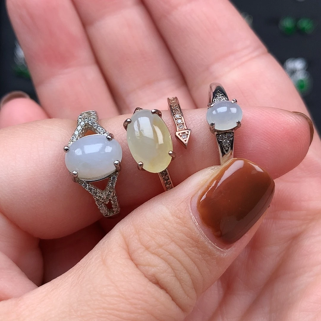 翡翠银S925镶嵌戒指