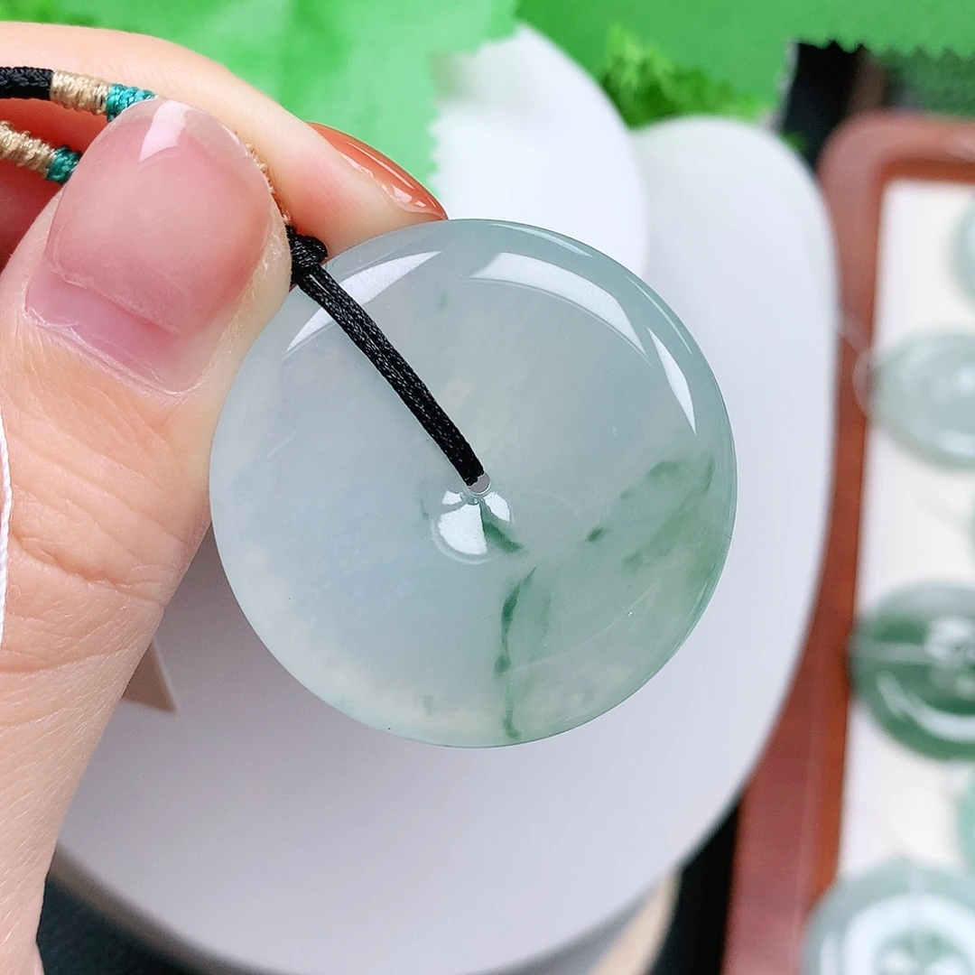 翡翠未镶嵌颈饰平安34.8-6