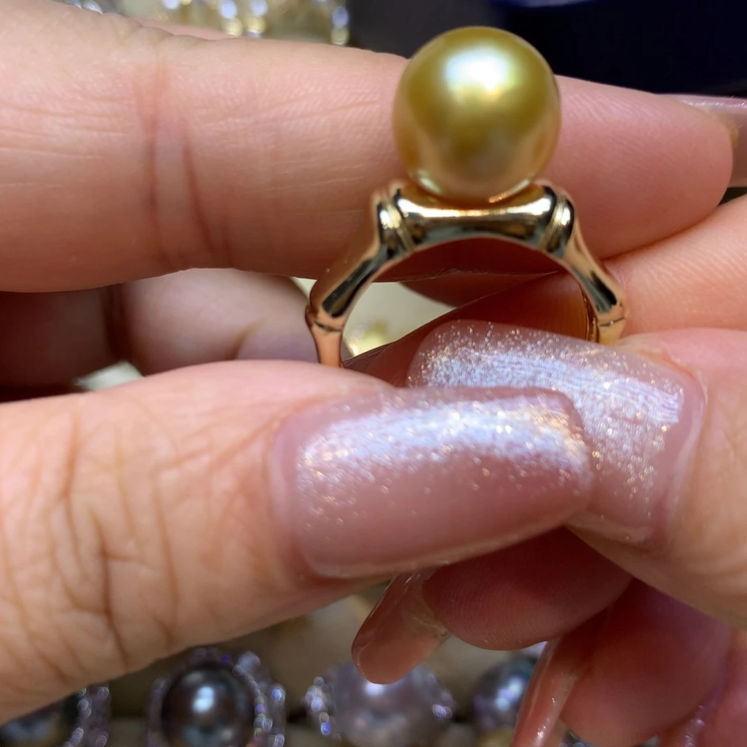 银S925镶嵌戒指海水珍珠