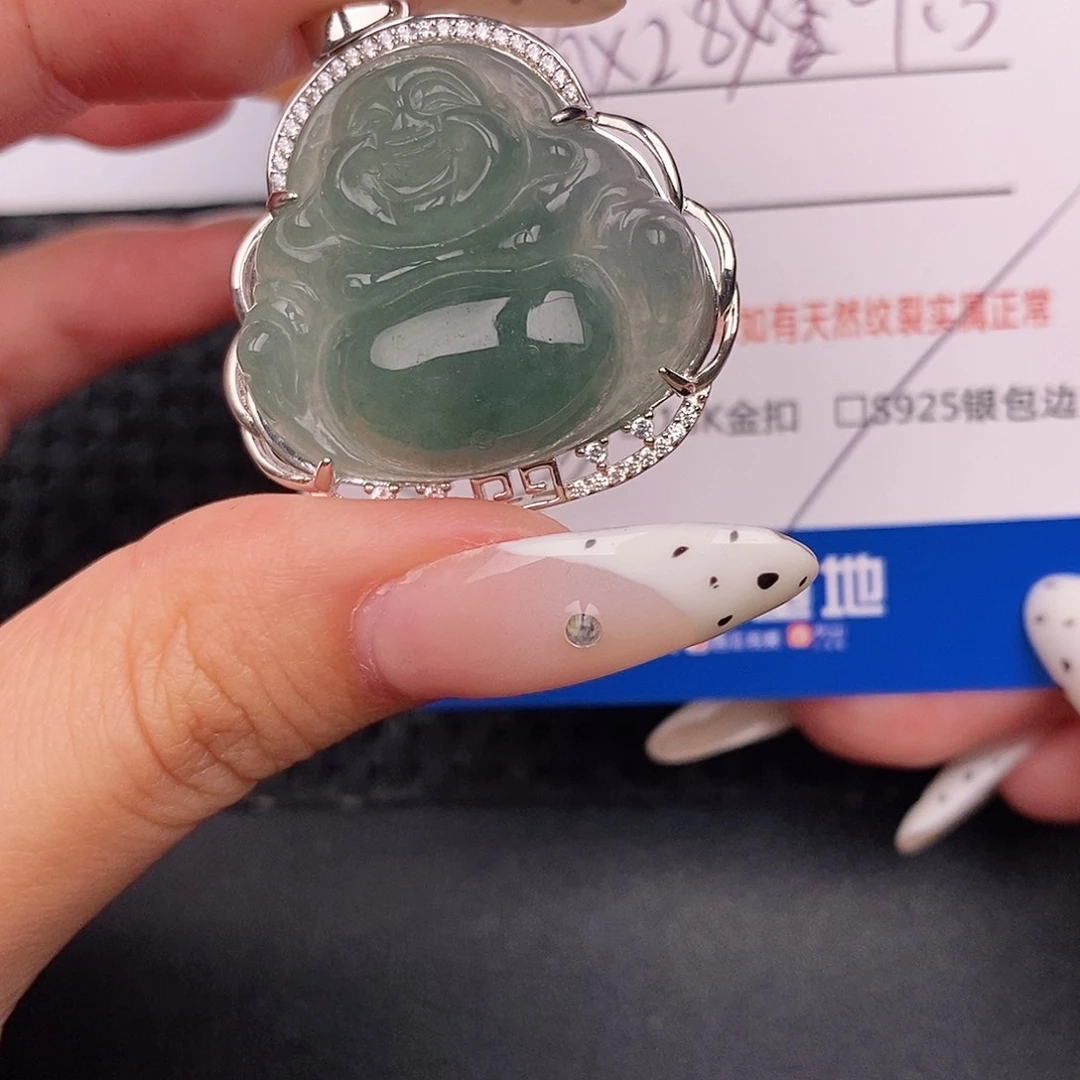 翡翠银S925镶嵌颈饰吊坠