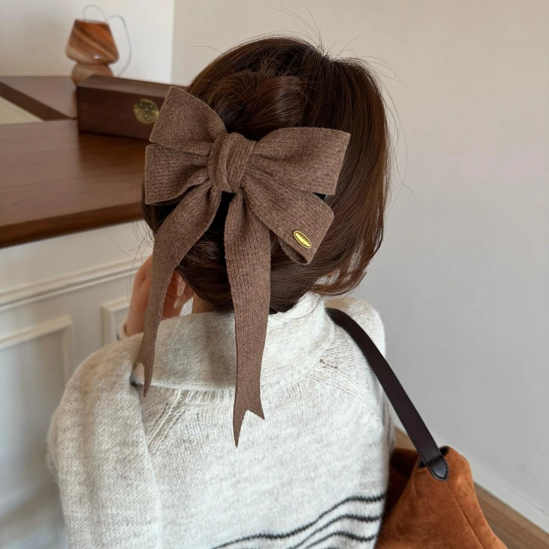 【艺凡】简约蝴蝶结飘带鸭嘴夹大号抓夹盘发一字发夹女秋冬氛围感发