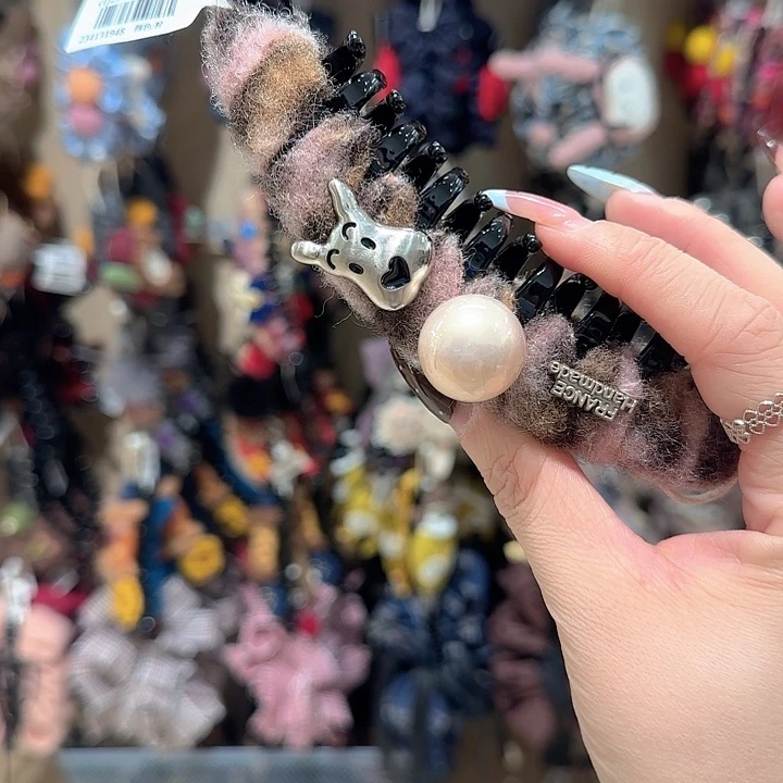 粉色豹纹西高地狗香蕉夹