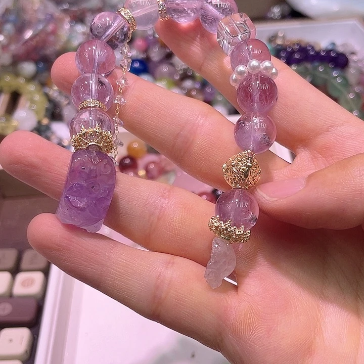 水晶手串未镶嵌断了的九尾手串