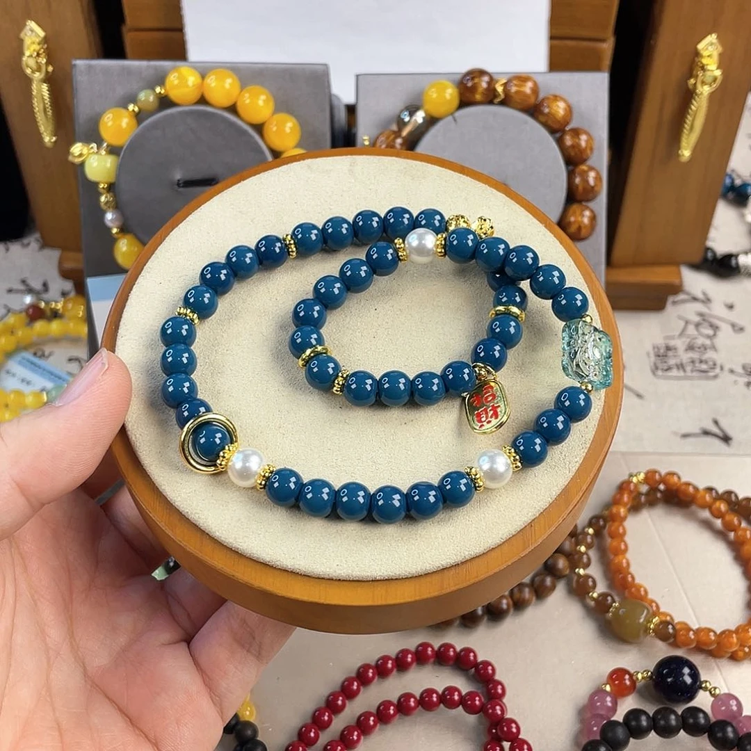 菱锰矿手饰银S925镀金镶嵌