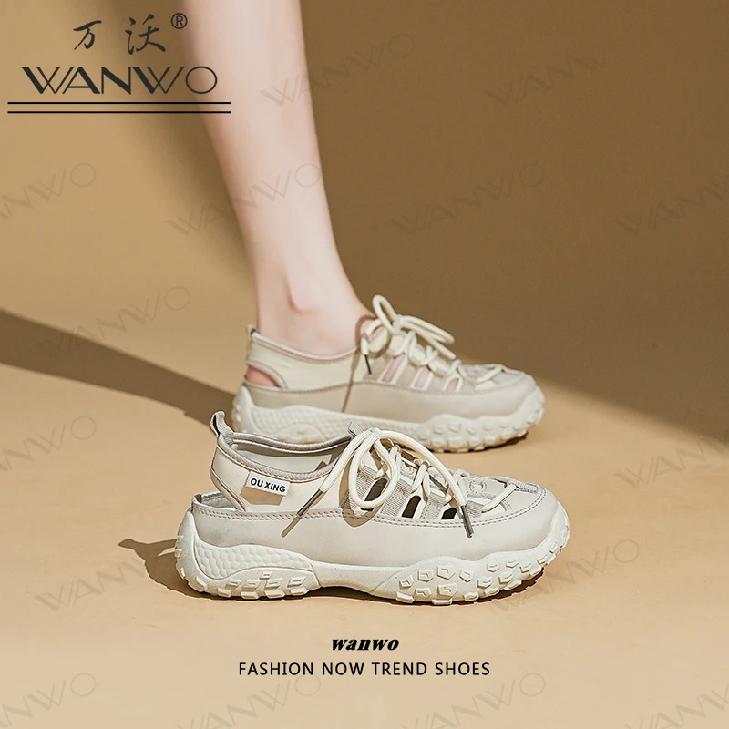 2025夏季女款潮鞋增高运动休闲镂空老爹鞋厚底透气ins百搭凉鞋女