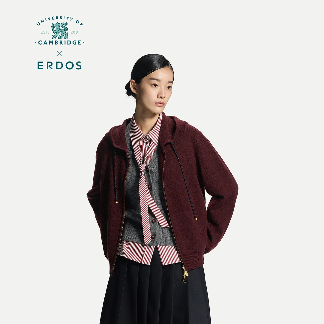 【ERDOS×剑桥大学联名系列】ERDOS 山羊绒连帽外套 2026年秋冬新品