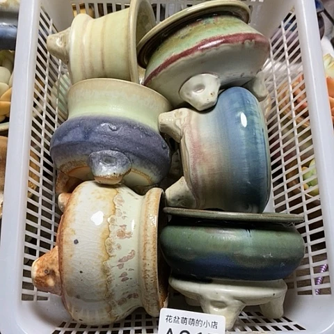 紫砂花盆217微瑕品口径7到8左右亩