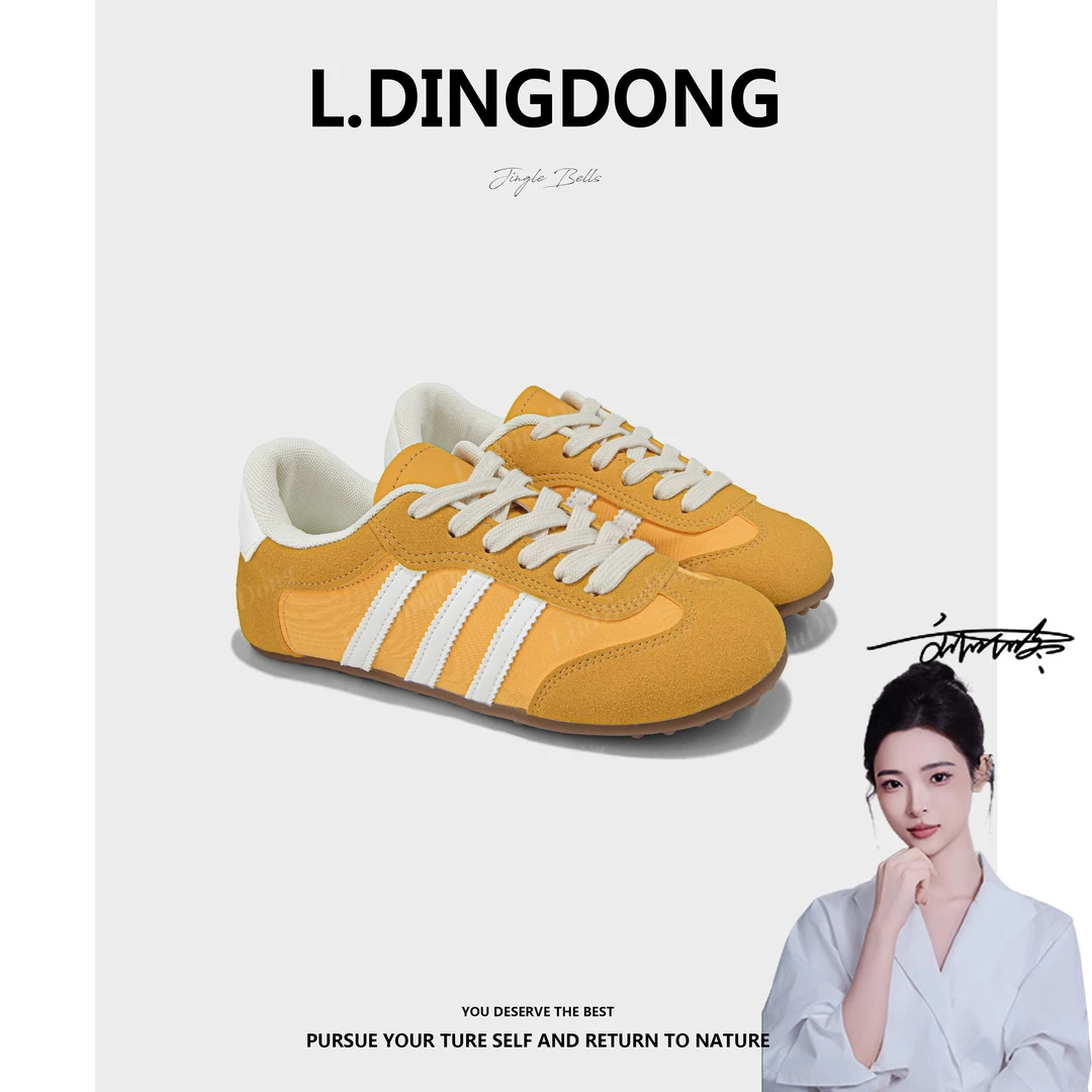 【刘叮咚女鞋】经典慵懒复古ins风韩流薄底松弛感阿甘德训鞋6113