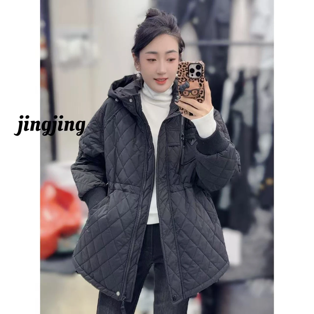 秋季新款休闲百搭连帽收腰棉服(2208)