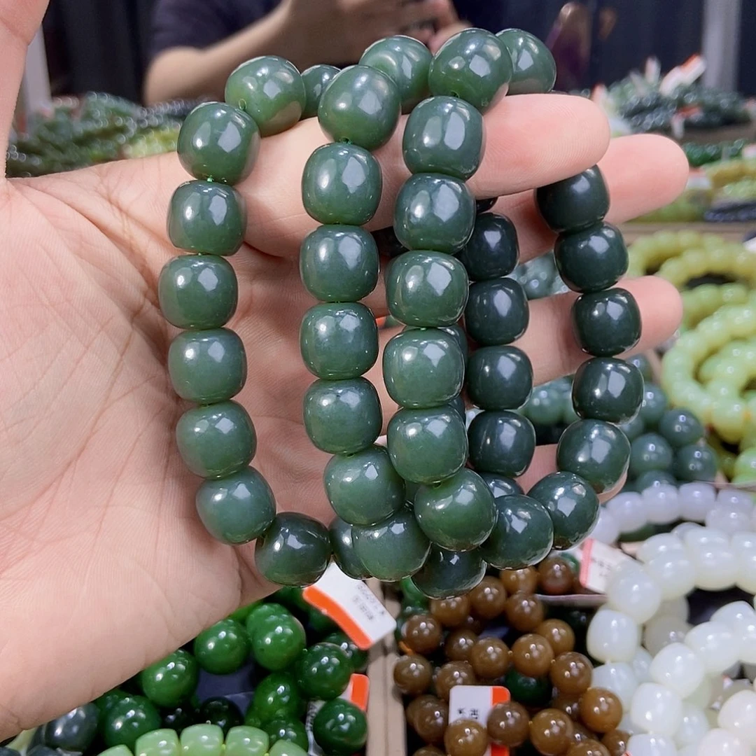 未镶嵌手串和田玉纯天然卡14新疆且末料且末蓝多样性发一