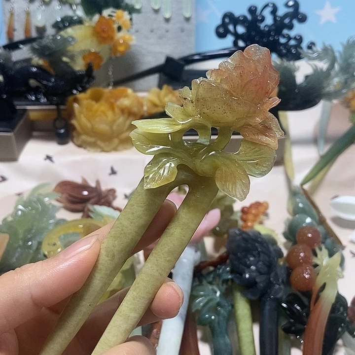 蛇纹石玉合金发簪