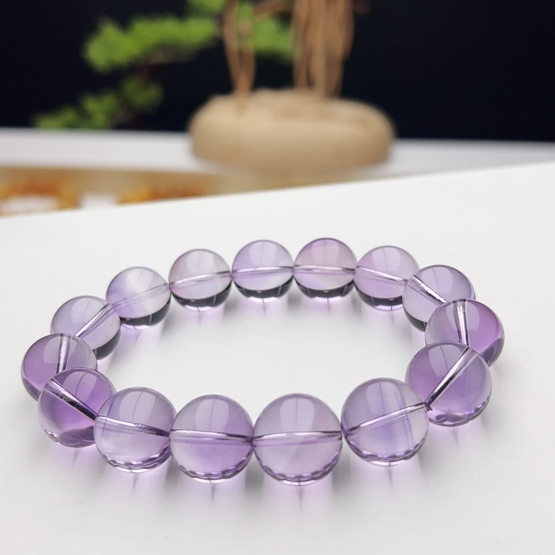 手链水晶未镶嵌玻利维亚紫水晶15mm72.3