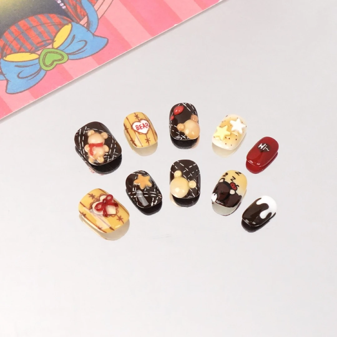 MOONSHERO/梦栖泺“焦糖小熊派对”手工私人高级定制穿戴甲