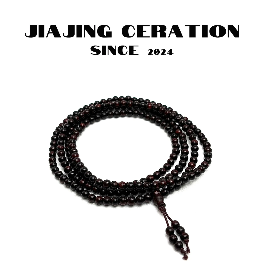 迦境造物 印度小叶紫檀4mm多圈 老料高油高密 绕手四圈