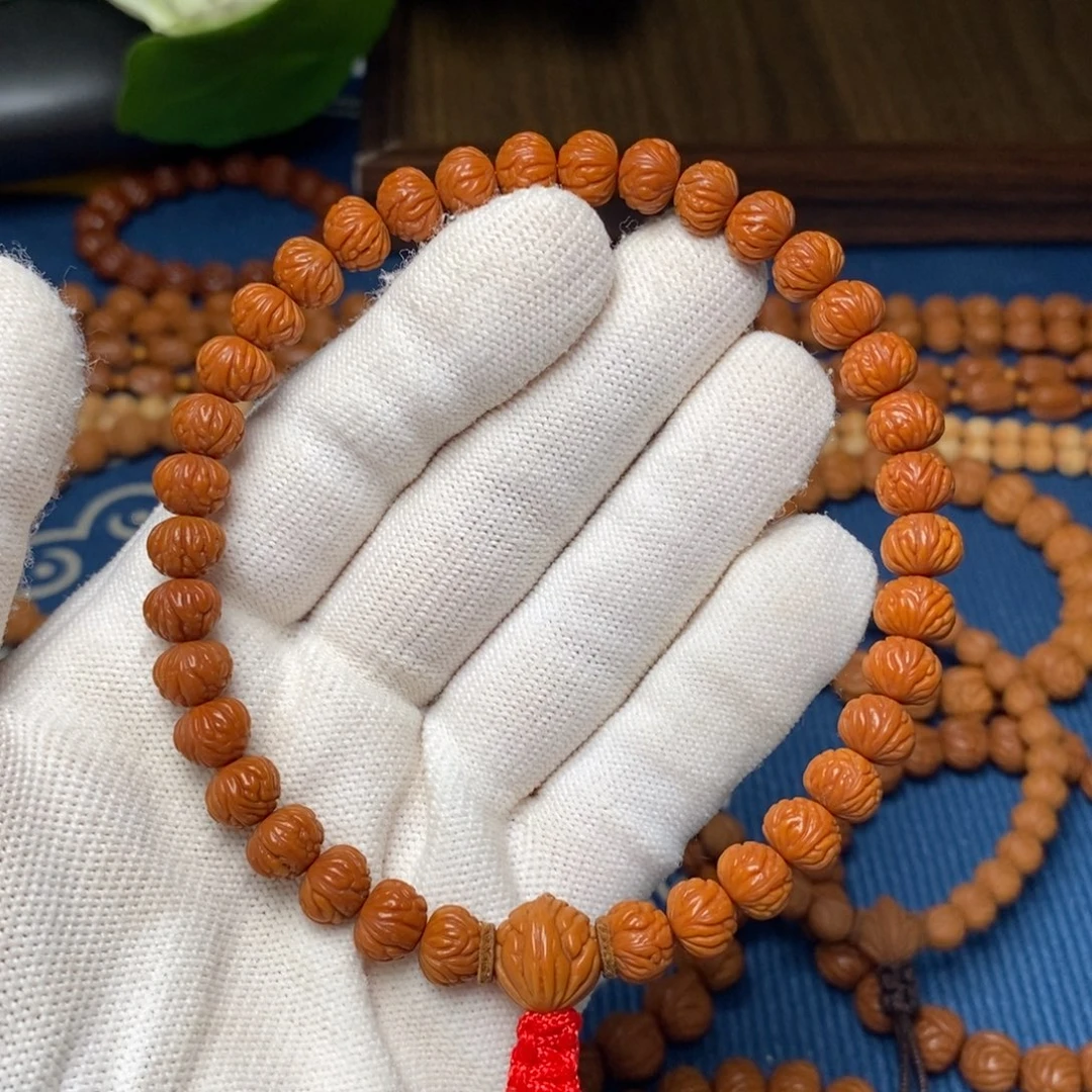 桃核手串9mm野生凤羽聚宝盆36颗手持