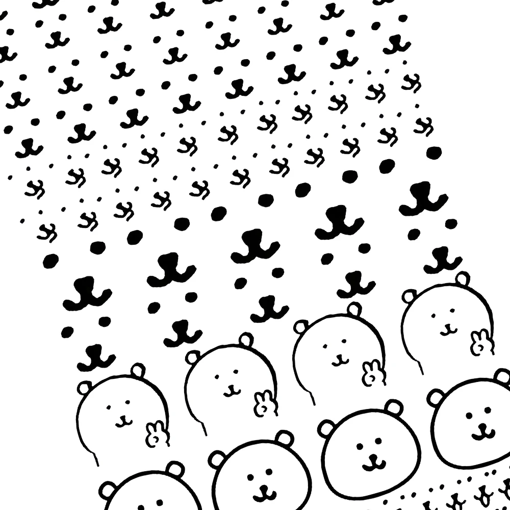 ins自嘲熊自印贴超萌可爱无痕表情贴纸diy咕盒随意贴博主同款贴纸