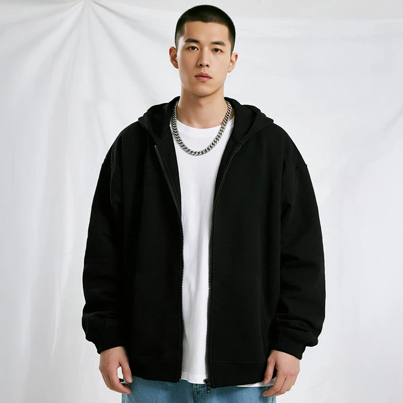 【品牌男装】200-300斤大码男装潮男拉链开衫胖子卫衣春秋款外套