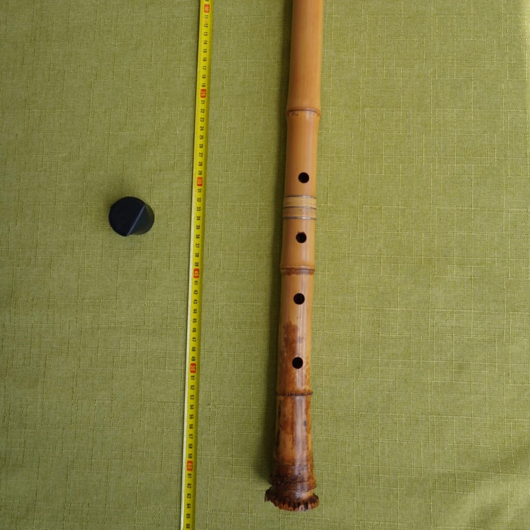 日本真竹尺八乐器二尺C管62厘米 都山银卷歌口银三线中继现代律管