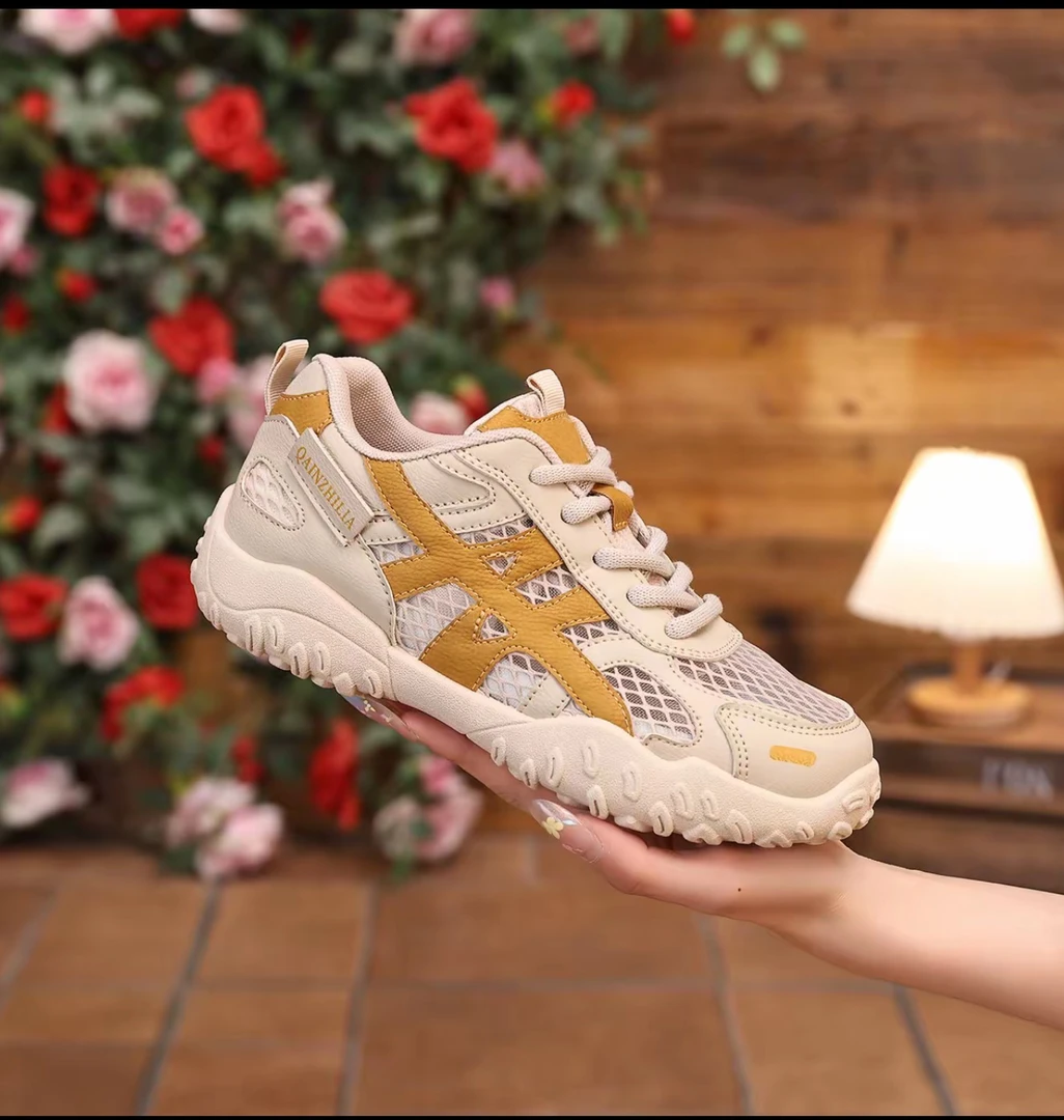 2025夏季透网透气软底休闲复古老爹鞋运动鞋女26525