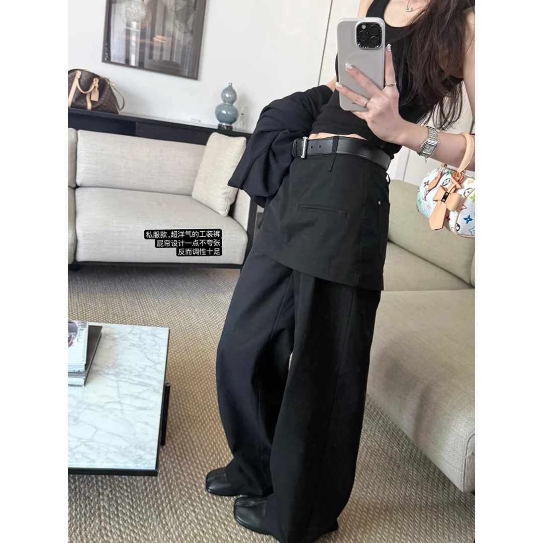 小秋家私服屁帘裤遮胯洋气显瘦新款工装裤裙裤长裤休闲裤女夏季